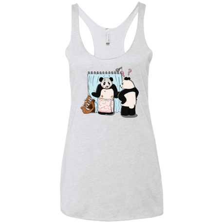 T-Shirts Heather White / X-Small Panda Infidelity Women's Triblend Racerback Tank