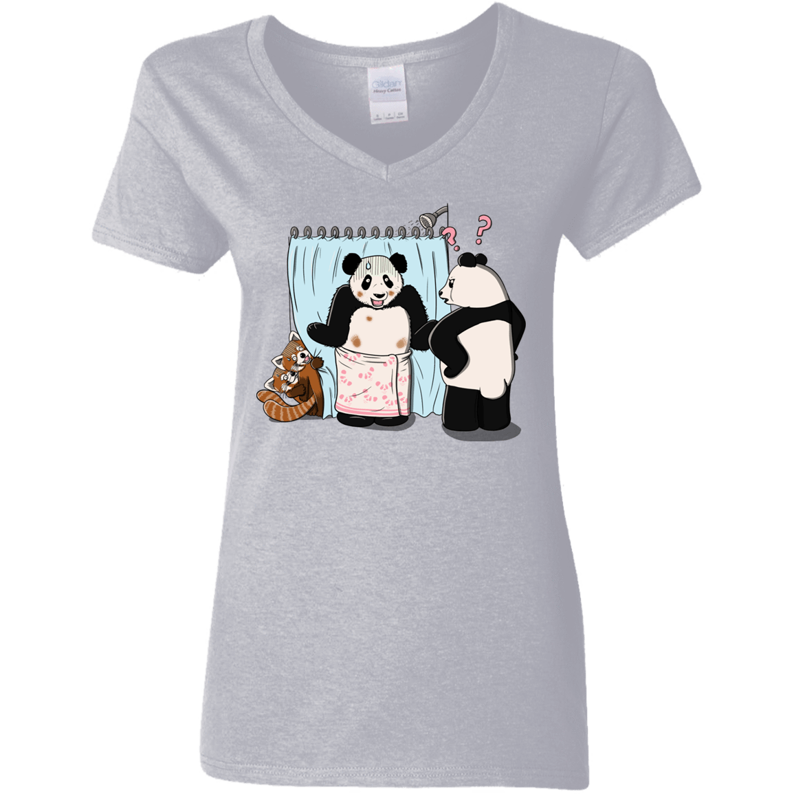 T-Shirts Sport Grey / S Panda Infidelity Women's V-Neck T-Shirt