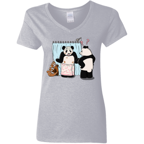 T-Shirts Sport Grey / S Panda Infidelity Women's V-Neck T-Shirt