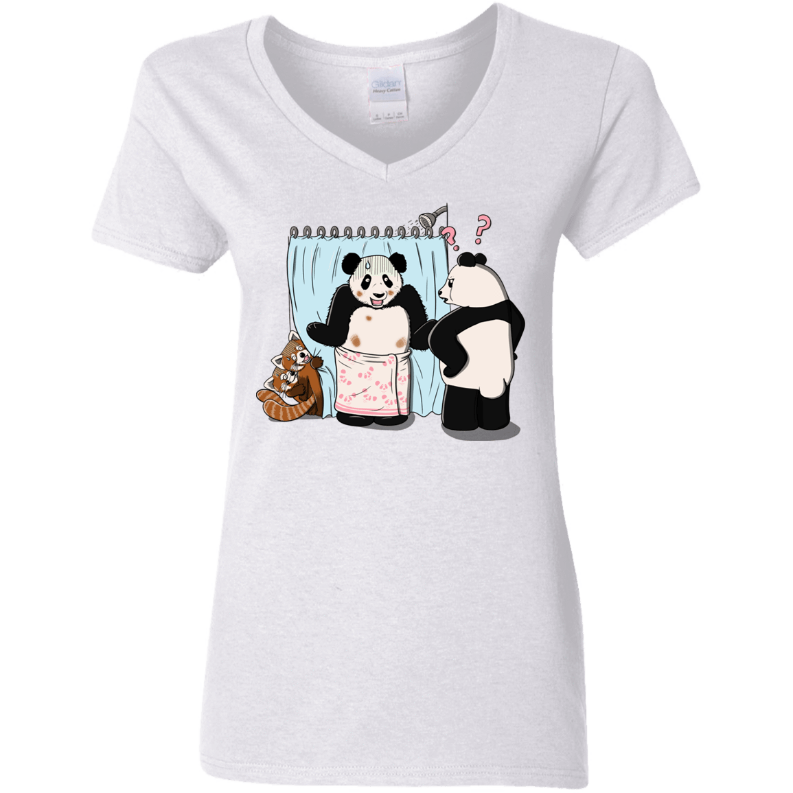 T-Shirts White / S Panda Infidelity Women's V-Neck T-Shirt