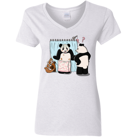 T-Shirts White / S Panda Infidelity Women's V-Neck T-Shirt