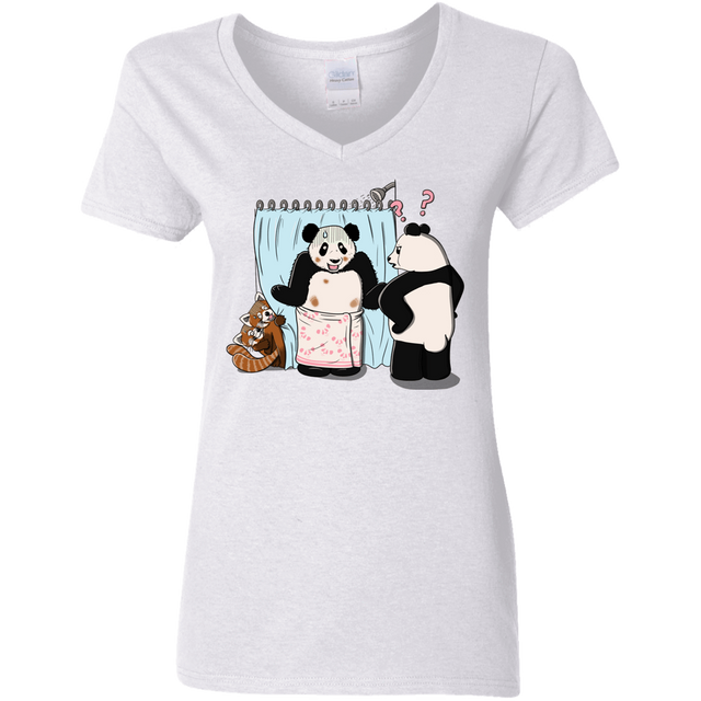 T-Shirts White / S Panda Infidelity Women's V-Neck T-Shirt