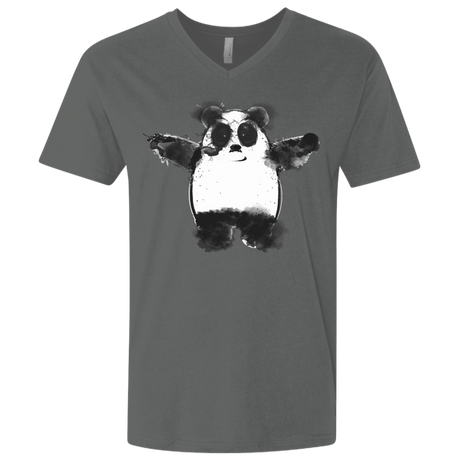 T-Shirts Heavy Metal / X-Small Panda Ink Men's Premium V-Neck