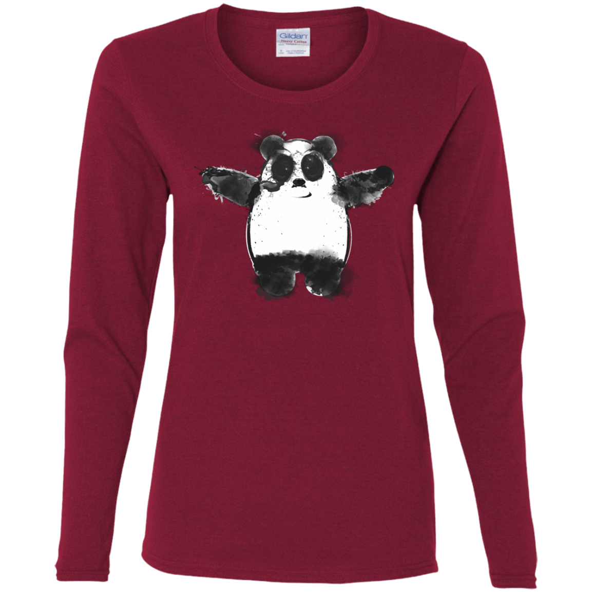T-Shirts Cardinal / S Panda Ink Women's Long Sleeve T-Shirt