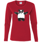 T-Shirts Red / S Panda Ink Women's Long Sleeve T-Shirt