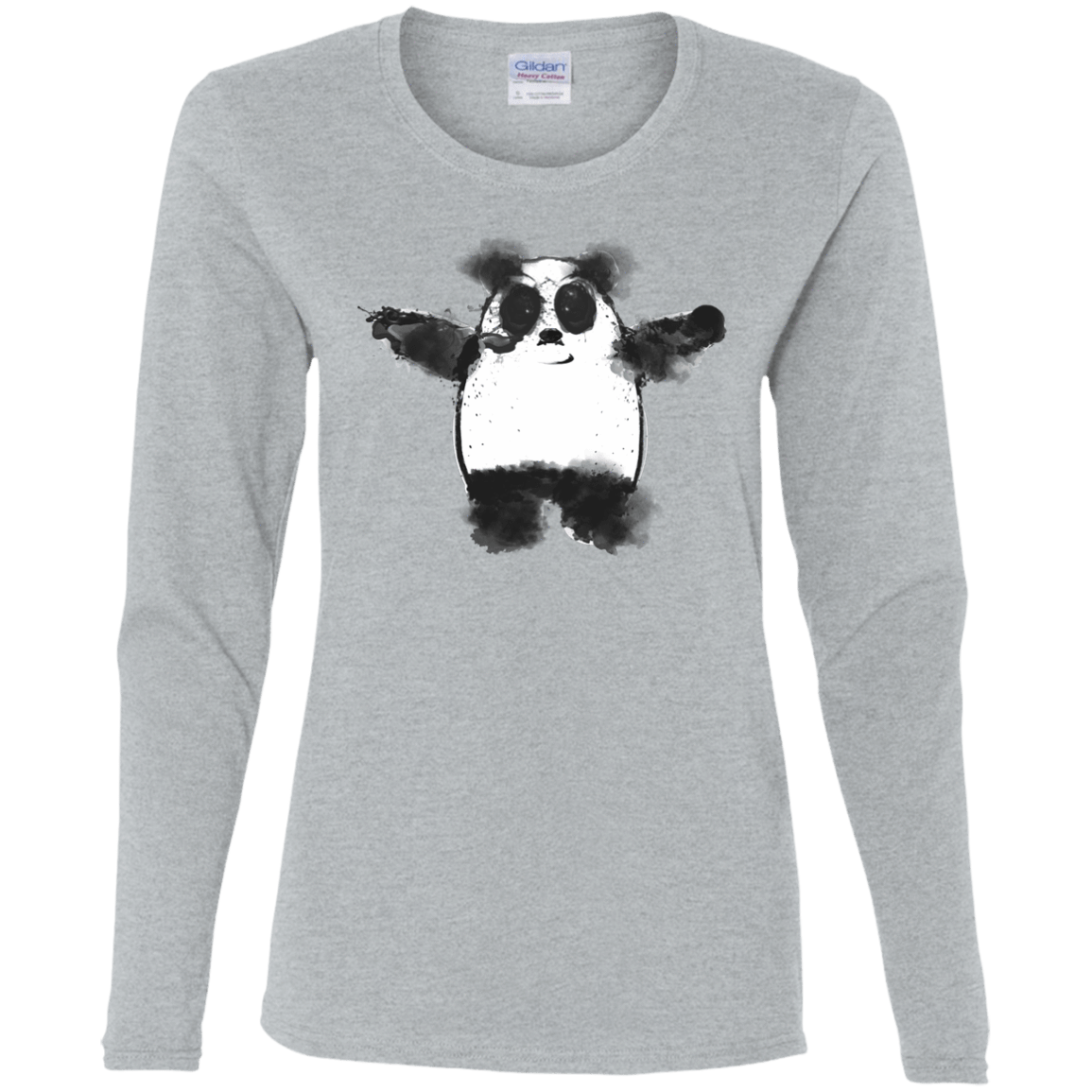 T-Shirts Sport Grey / S Panda Ink Women's Long Sleeve T-Shirt