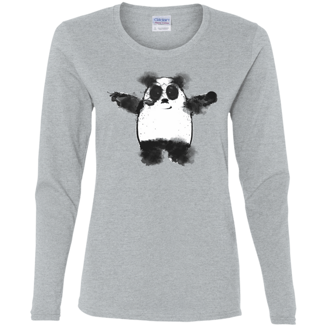 T-Shirts Sport Grey / S Panda Ink Women's Long Sleeve T-Shirt