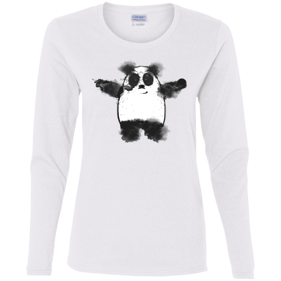 T-Shirts White / S Panda Ink Women's Long Sleeve T-Shirt