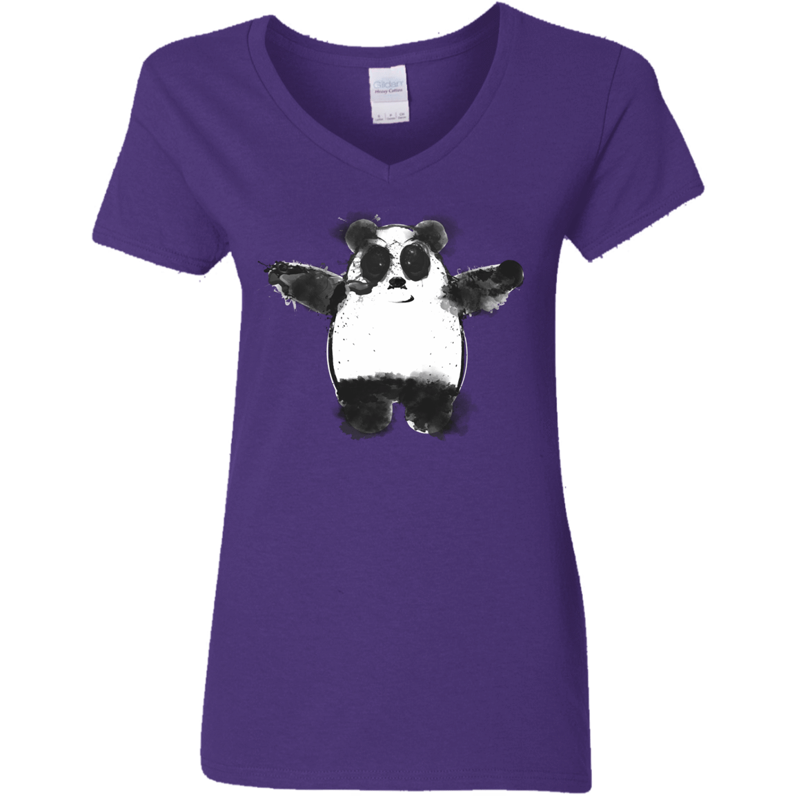 T-Shirts Purple / S Panda Ink Women's V-Neck T-Shirt