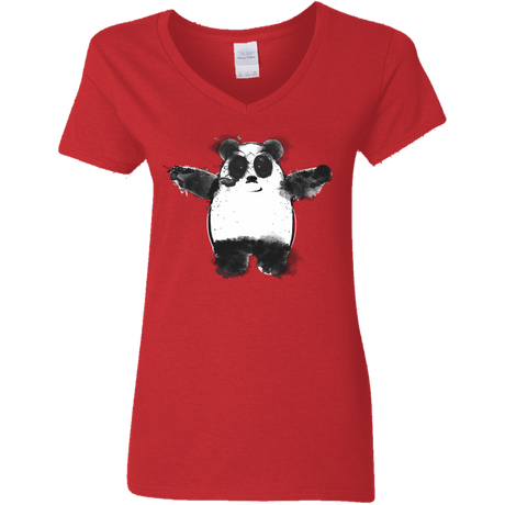 T-Shirts Red / S Panda Ink Women's V-Neck T-Shirt