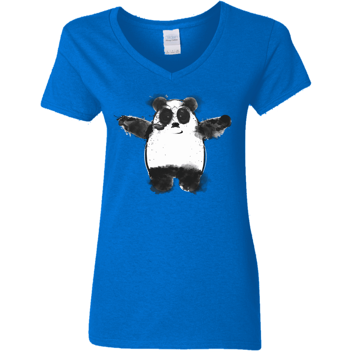 T-Shirts Royal / S Panda Ink Women's V-Neck T-Shirt