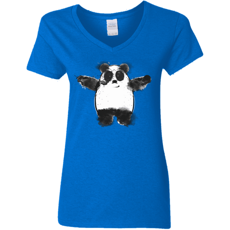 T-Shirts Royal / S Panda Ink Women's V-Neck T-Shirt