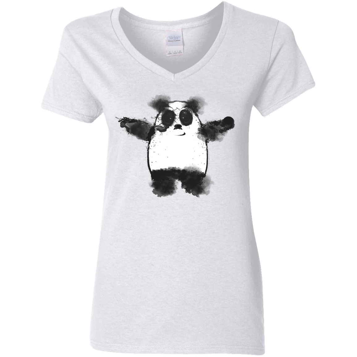 T-Shirts White / S Panda Ink Women's V-Neck T-Shirt