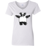 T-Shirts White / S Panda Ink Women's V-Neck T-Shirt