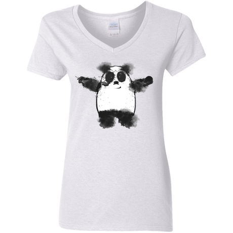 T-Shirts White / S Panda Ink Women's V-Neck T-Shirt