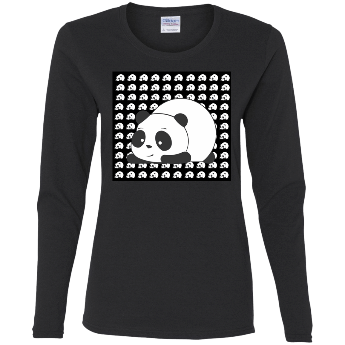 T-Shirts Black / S Panda Women's Long Sleeve T-Shirt