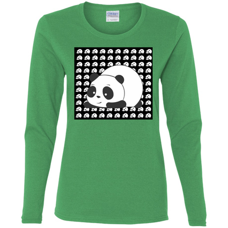 T-Shirts Irish Green / S Panda Women's Long Sleeve T-Shirt