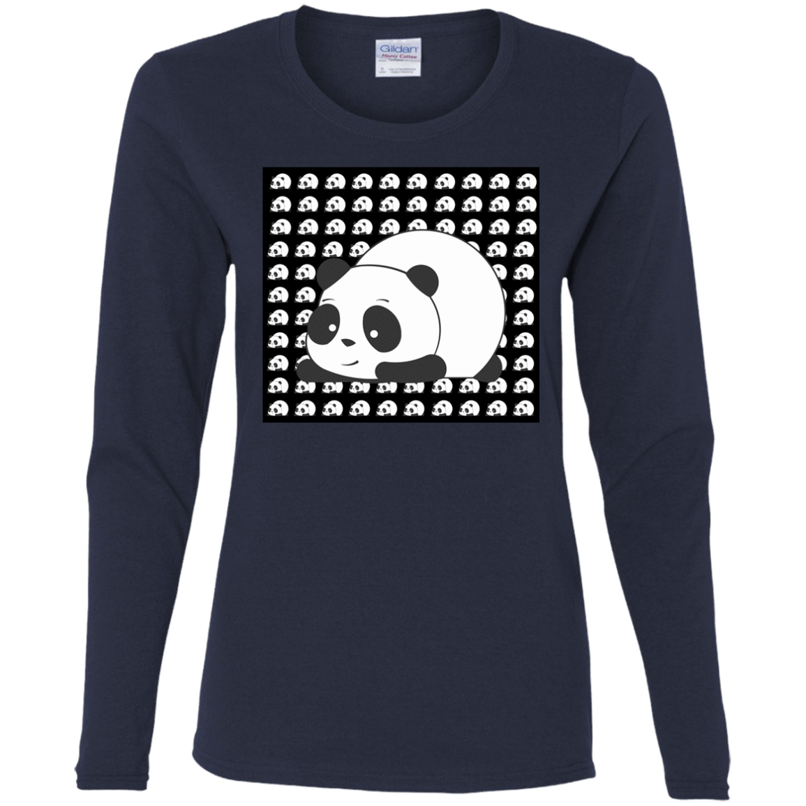 T-Shirts Navy / S Panda Women's Long Sleeve T-Shirt