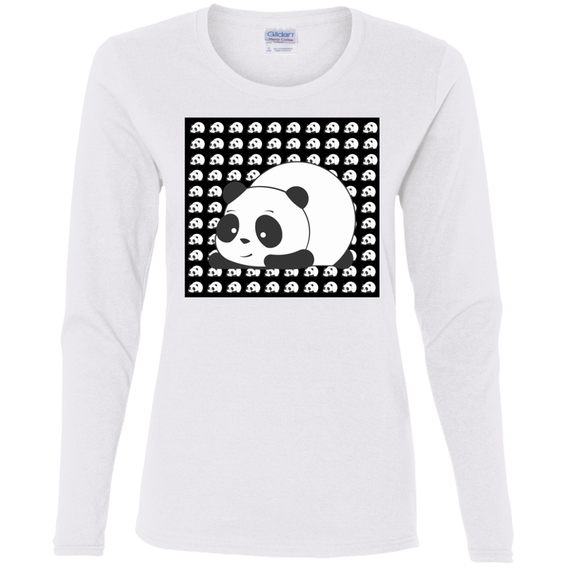 T-Shirts White / S Panda Women's Long Sleeve T-Shirt