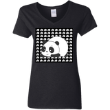 T-Shirts Black / S Panda Women's V-Neck T-Shirt