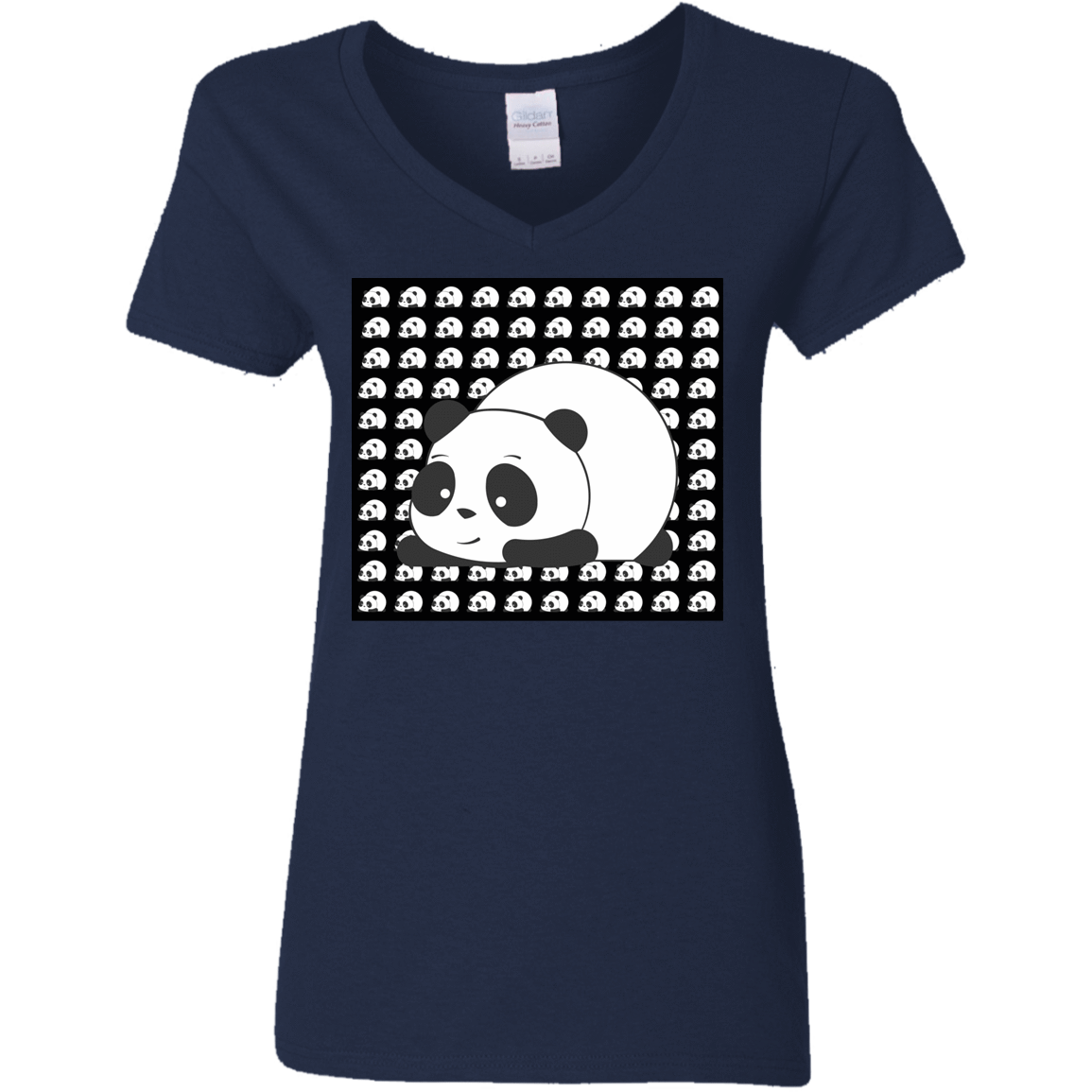 T-Shirts Navy / S Panda Women's V-Neck T-Shirt