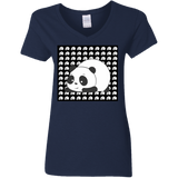 T-Shirts Navy / S Panda Women's V-Neck T-Shirt