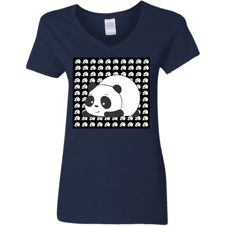 T-Shirts Navy / S Panda Women's V-Neck T-Shirt