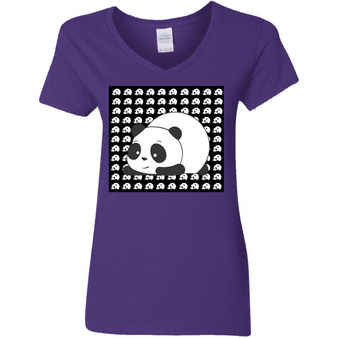 T-Shirts Purple / S Panda Women's V-Neck T-Shirt