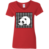 T-Shirts Red / S Panda Women's V-Neck T-Shirt