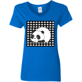 T-Shirts Royal / S Panda Women's V-Neck T-Shirt