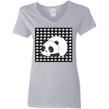 T-Shirts Sport Grey / S Panda Women's V-Neck T-Shirt