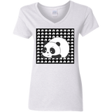 T-Shirts White / S Panda Women's V-Neck T-Shirt