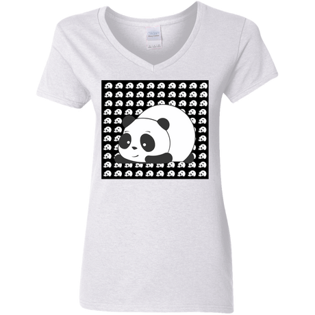 T-Shirts White / S Panda Women's V-Neck T-Shirt