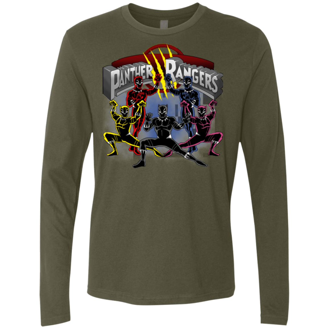 T-Shirts Military Green / Small Panther Rangers Men's Premium Long Sleeve