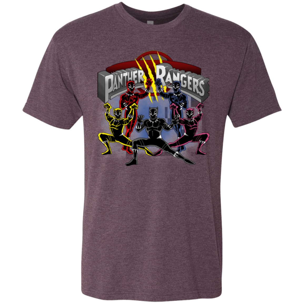 T-Shirts Vintage Purple / Small Panther Rangers Men's Triblend T-Shirt