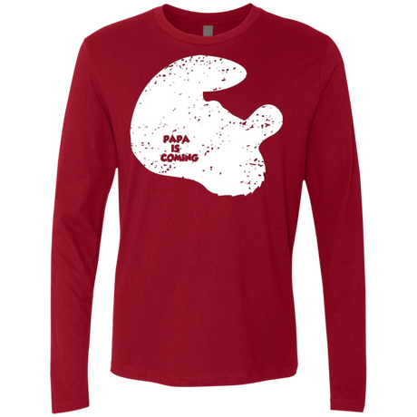 T-Shirts Cardinal / Small Papa Is Coming Men's Premium Long Sleeve