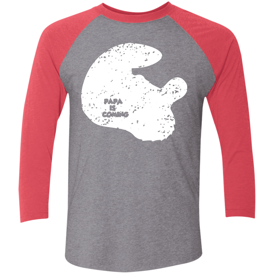 T-Shirts Premium Heather/ Vintage Red / X-Small Papa Is Coming Men's Triblend 3/4 Sleeve