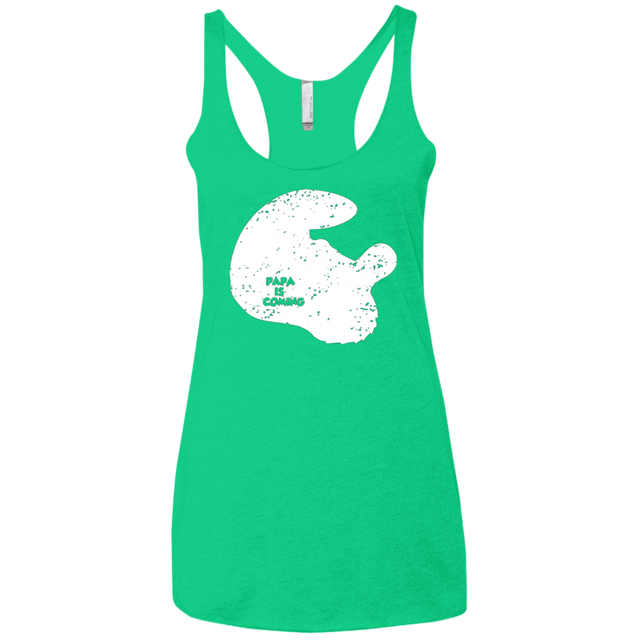 T-Shirts Envy / X-Small Papa Is Coming Women's Triblend Racerback Tank
