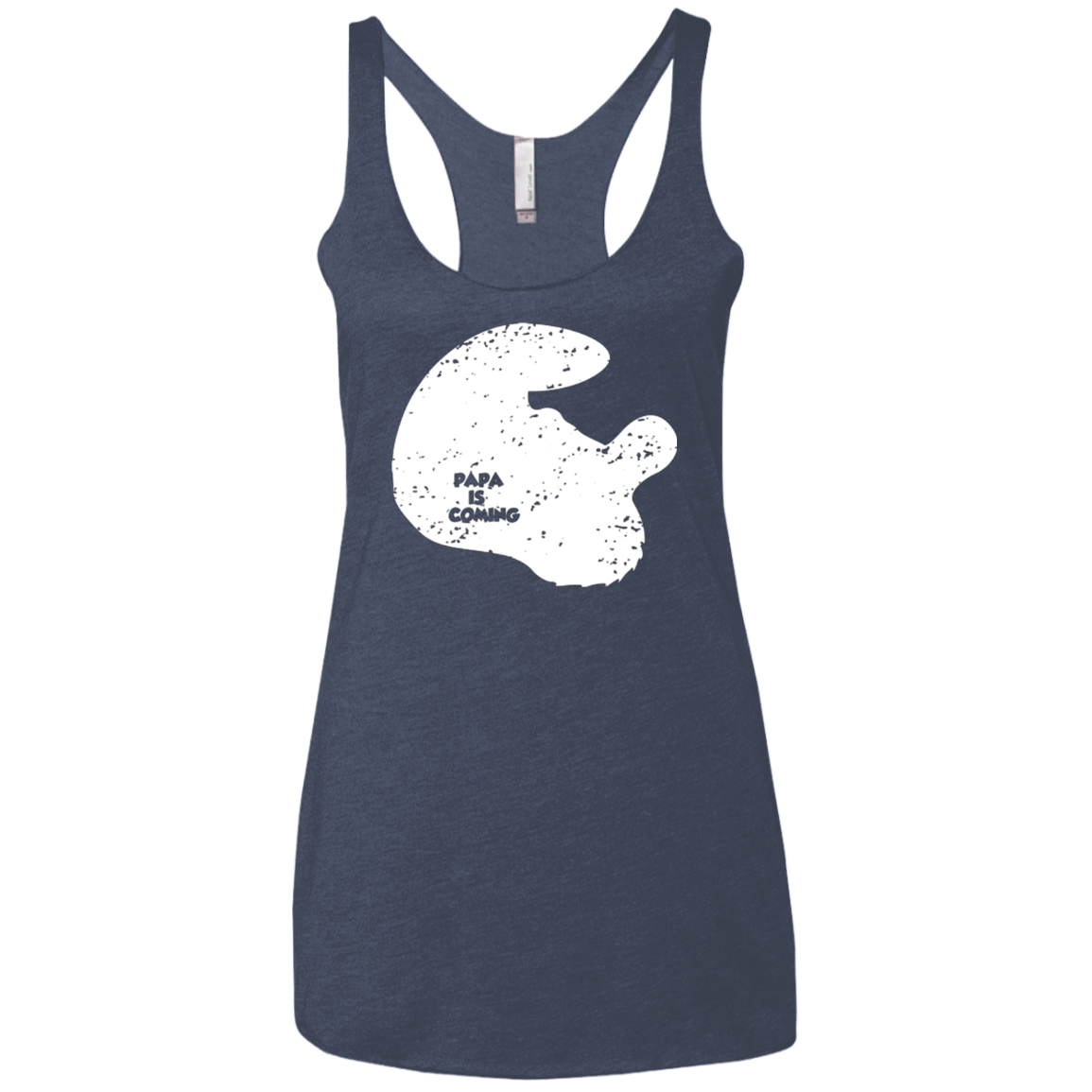 T-Shirts Vintage Navy / X-Small Papa Is Coming Women's Triblend Racerback Tank