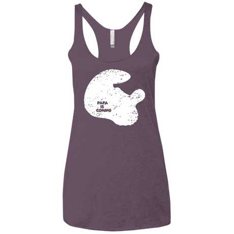 T-Shirts Vintage Purple / X-Small Papa Is Coming Women's Triblend Racerback Tank