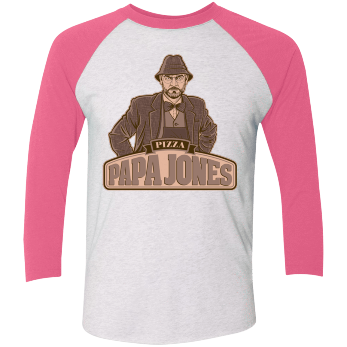 T-Shirts Heather White/Vintage Pink / X-Small Papa Jones Triblend 3/4 Sleeve