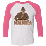 T-Shirts Heather White/Vintage Pink / X-Small Papa Jones Triblend 3/4 Sleeve