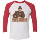 T-Shirts Heather White/Vintage Red / X-Small Papa Jones Triblend 3/4 Sleeve