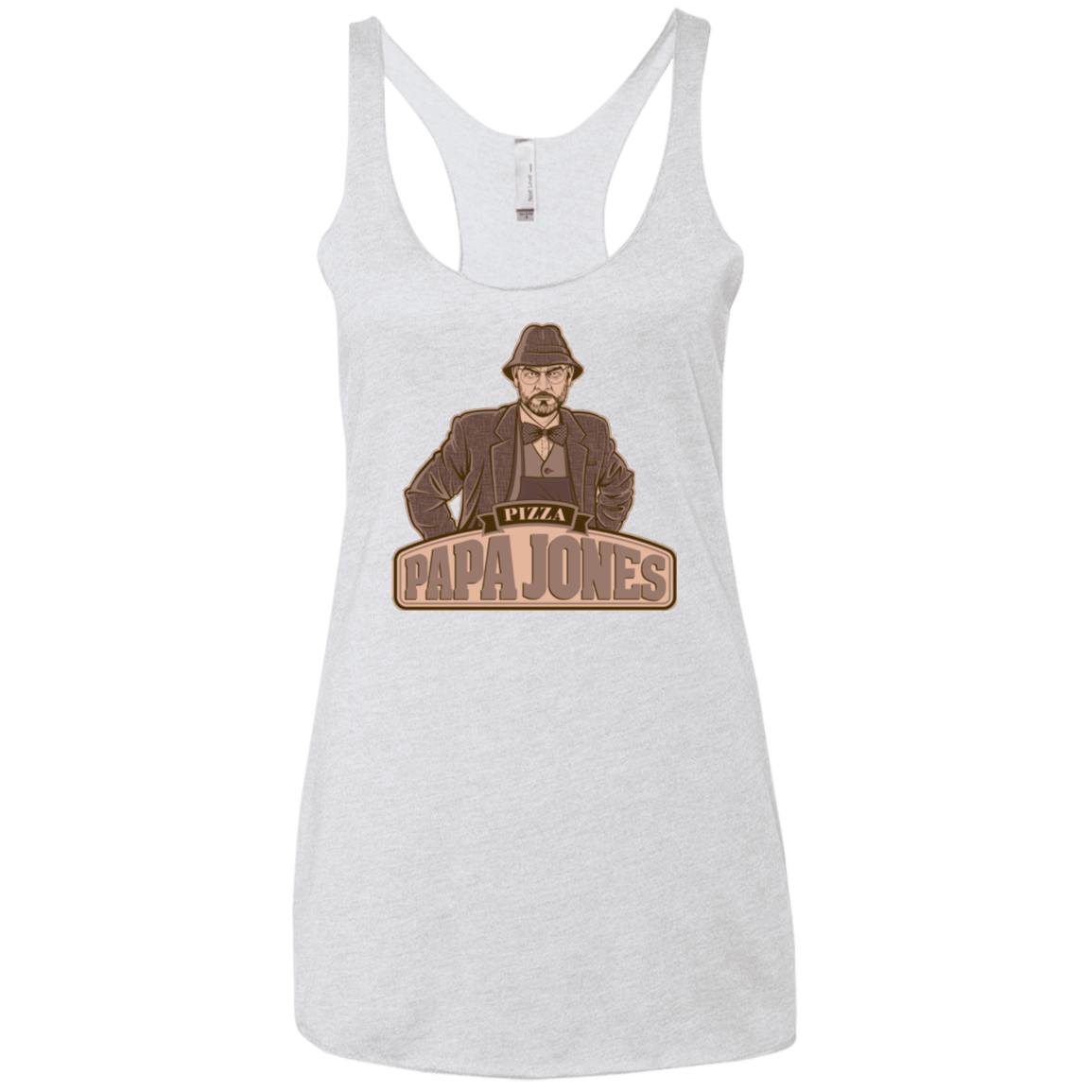 T-Shirts Heather White / X-Small Papa Jones Women's Triblend Racerback Tank