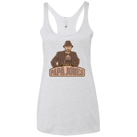 T-Shirts Heather White / X-Small Papa Jones Women's Triblend Racerback Tank