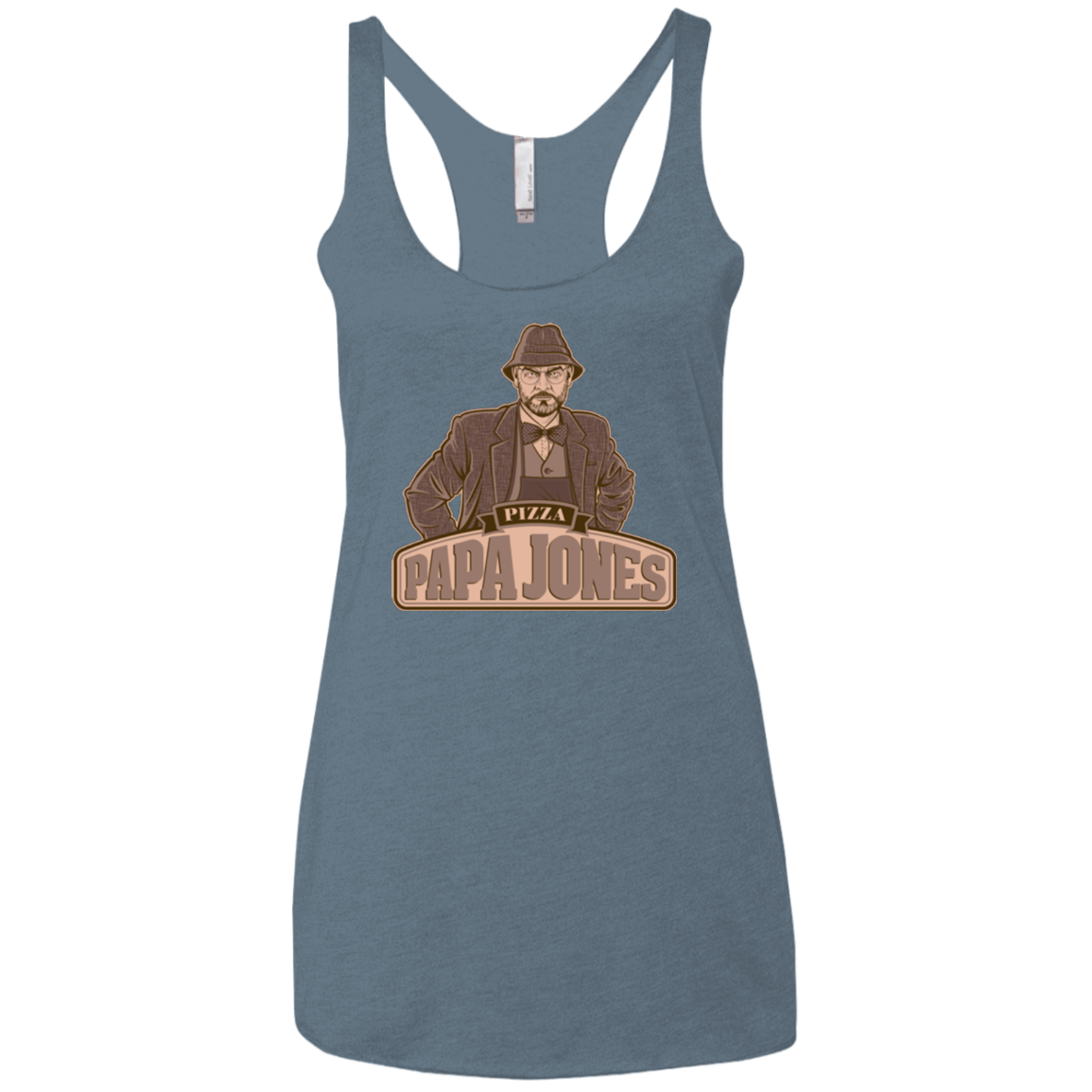 T-Shirts Indigo / X-Small Papa Jones Women's Triblend Racerback Tank