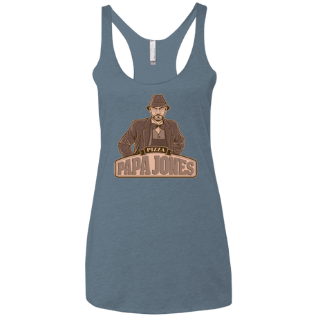 T-Shirts Indigo / X-Small Papa Jones Women's Triblend Racerback Tank
