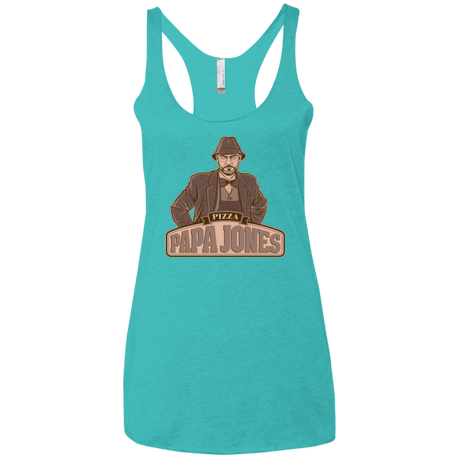 T-Shirts Tahiti Blue / X-Small Papa Jones Women's Triblend Racerback Tank