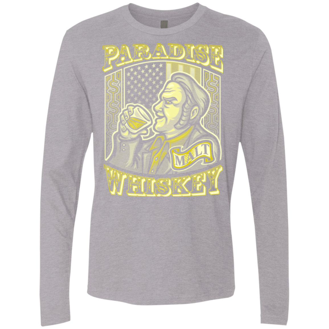 T-Shirts Heather Grey / Small Paradise Whiskey Men's Premium Long Sleeve