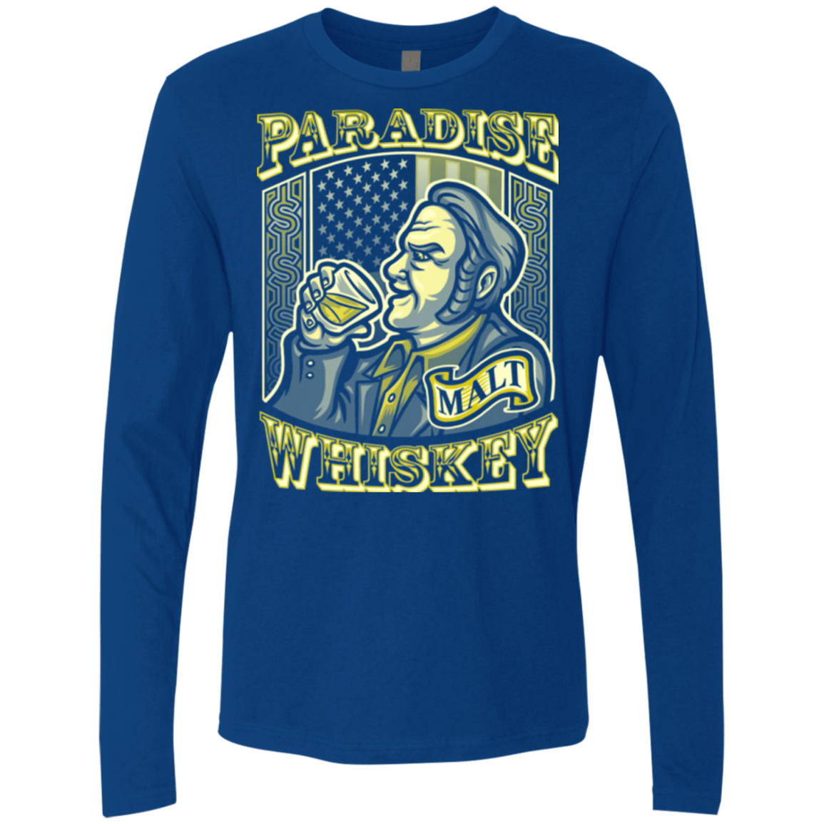 T-Shirts Royal / Small Paradise Whiskey Men's Premium Long Sleeve